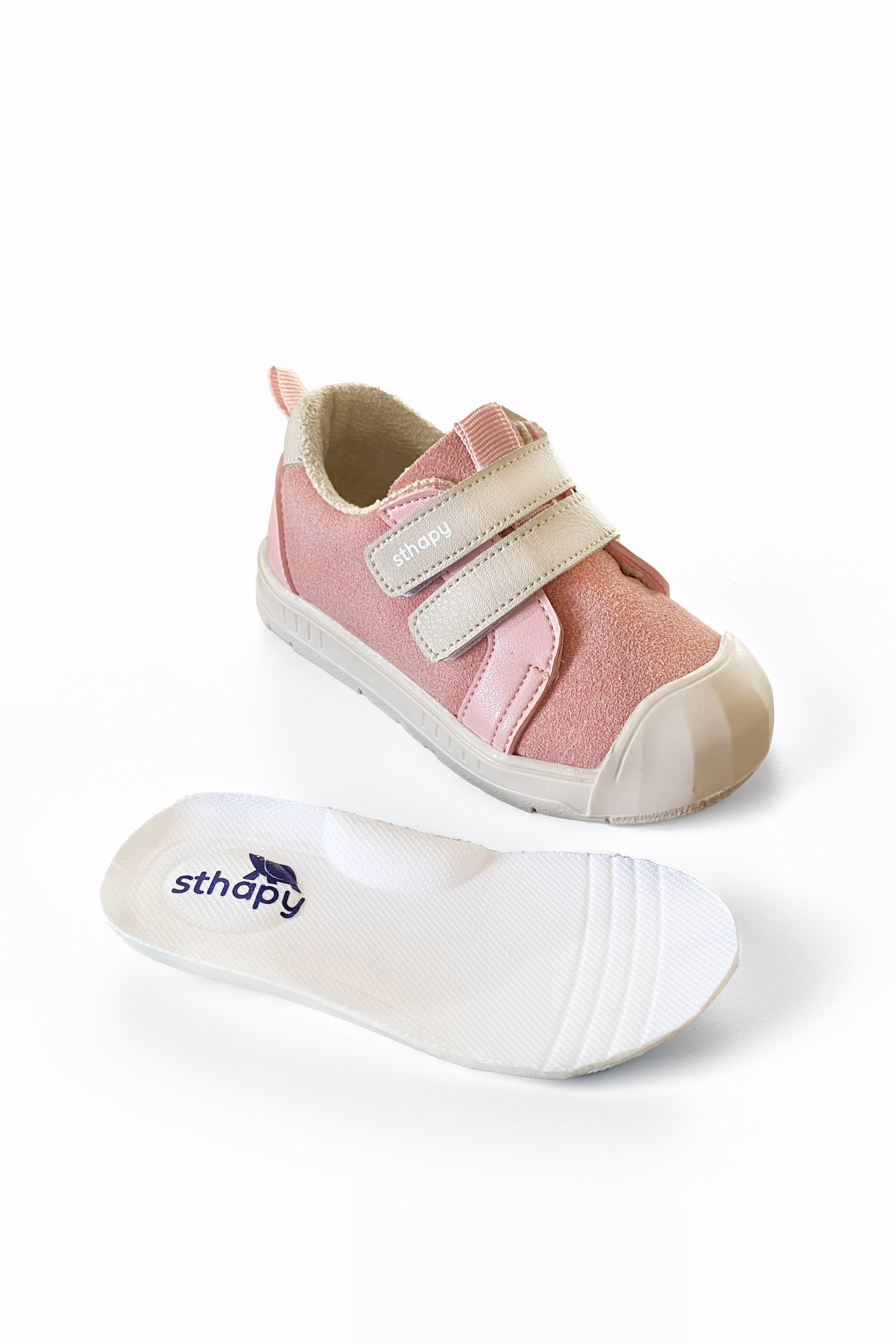 Raphael Ortopedik Cırtlı Kız İlk Adım Çocuk Ayakkabısı 19-25 Numara Pudra