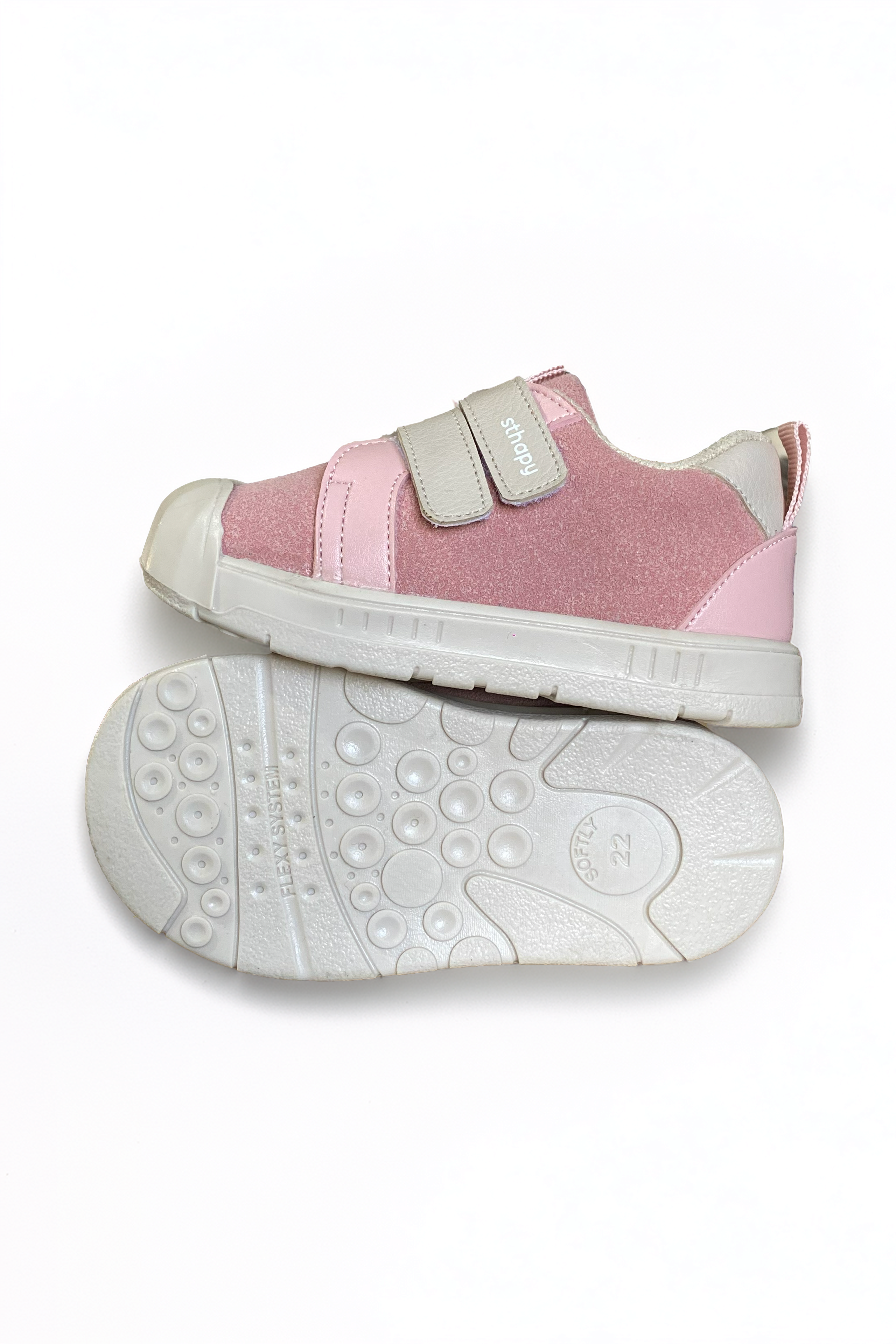 Raphael Ortopedik Cırtlı Kız İlk Adım Çocuk Ayakkabısı 19-25 Numara Pudra