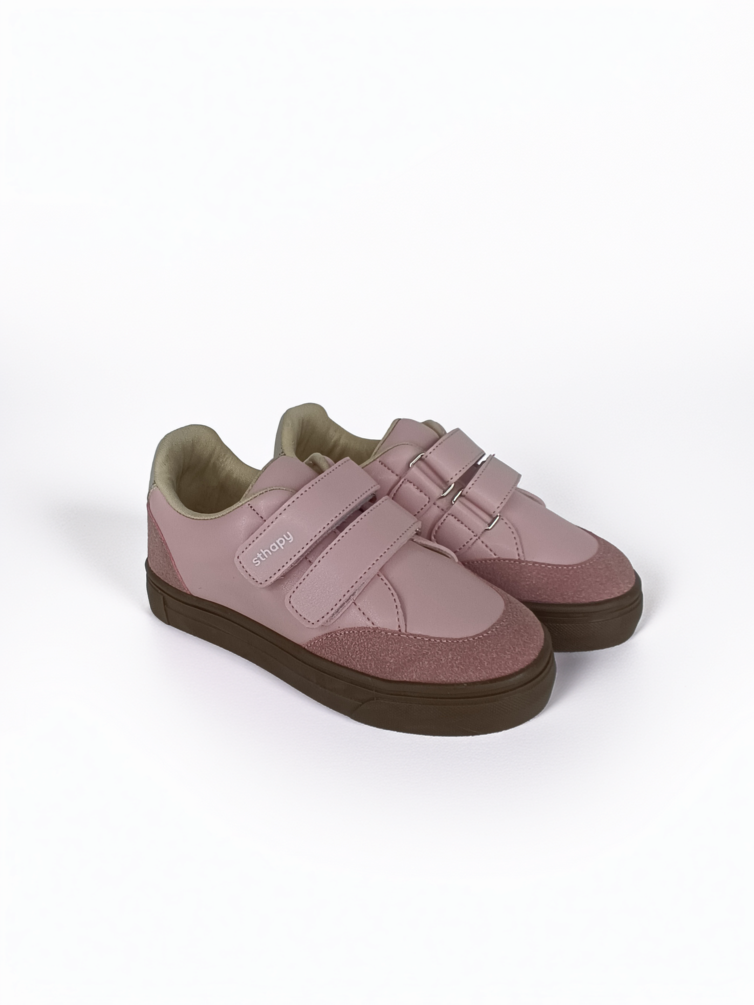 Hones Ortopedik Cırtlı Günlük Kız Çocuk Sneaker Ayakkabısı 21-35 Numara Pudra