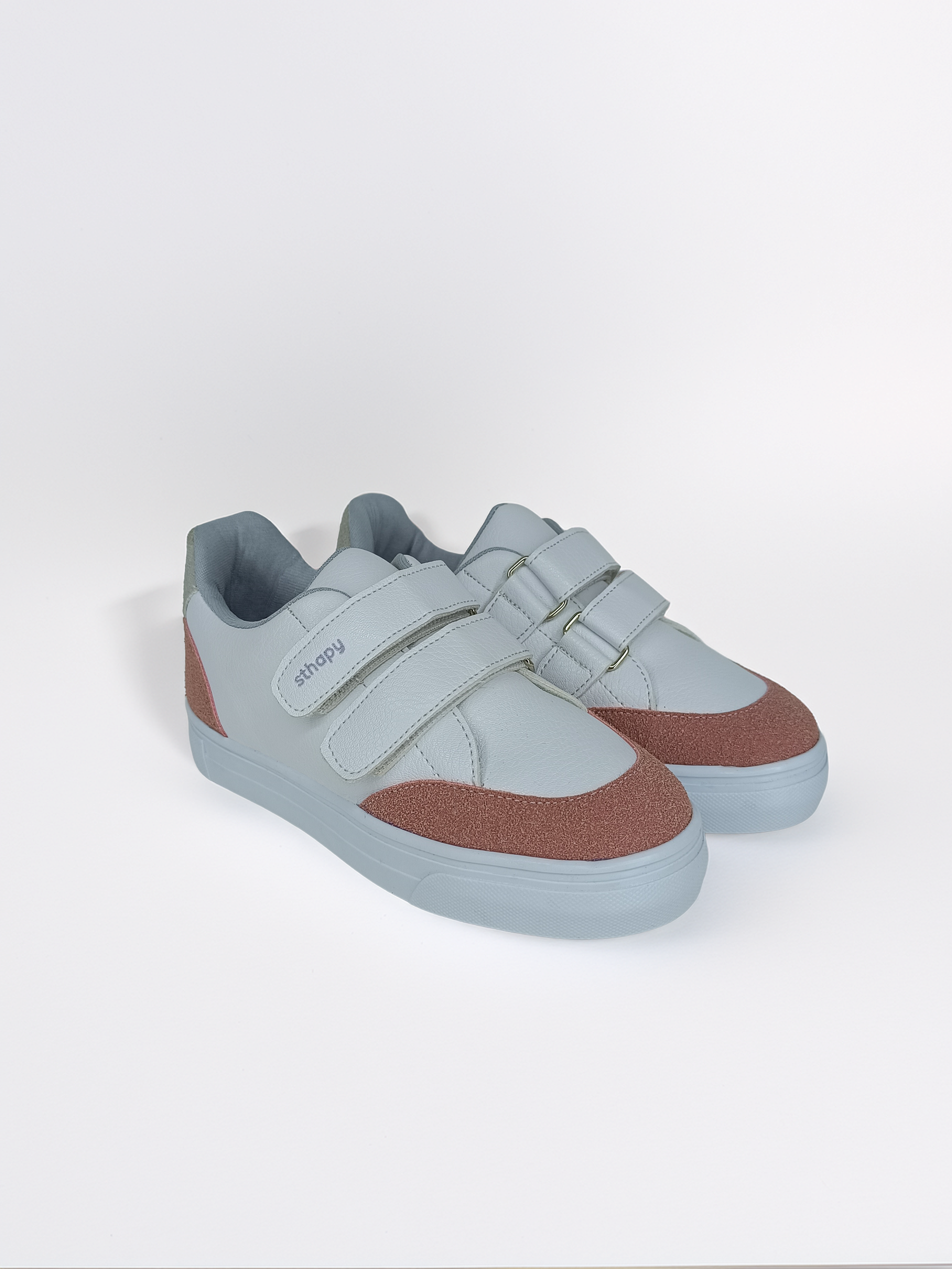 Hones Ortopedik Cırtlı Günlük Kız Çocuk Sneaker Ayakkabısı 21-35 Numara Beyaz-Pudra