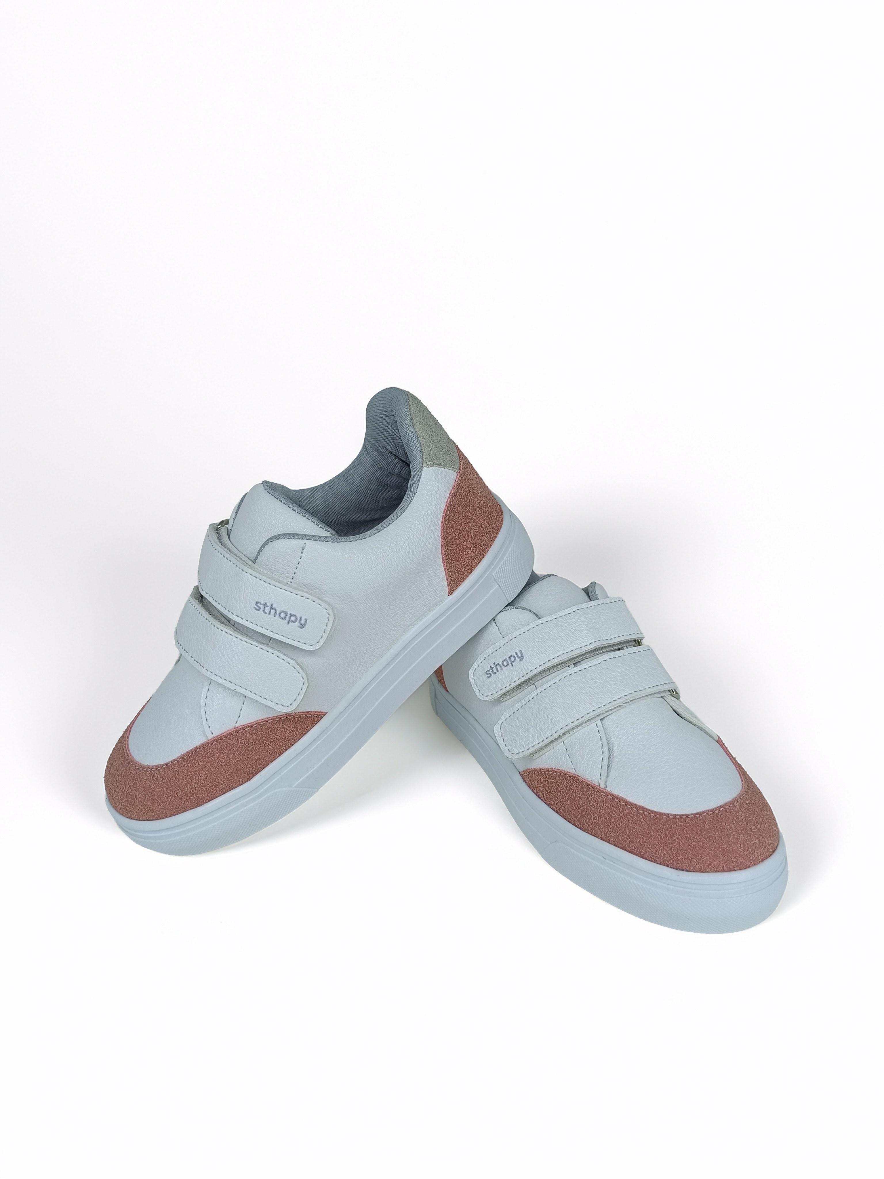 Hones Ortopedik Cırtlı Günlük Kız Çocuk Sneaker Ayakkabısı 21-35 Numara Beyaz-Pudra