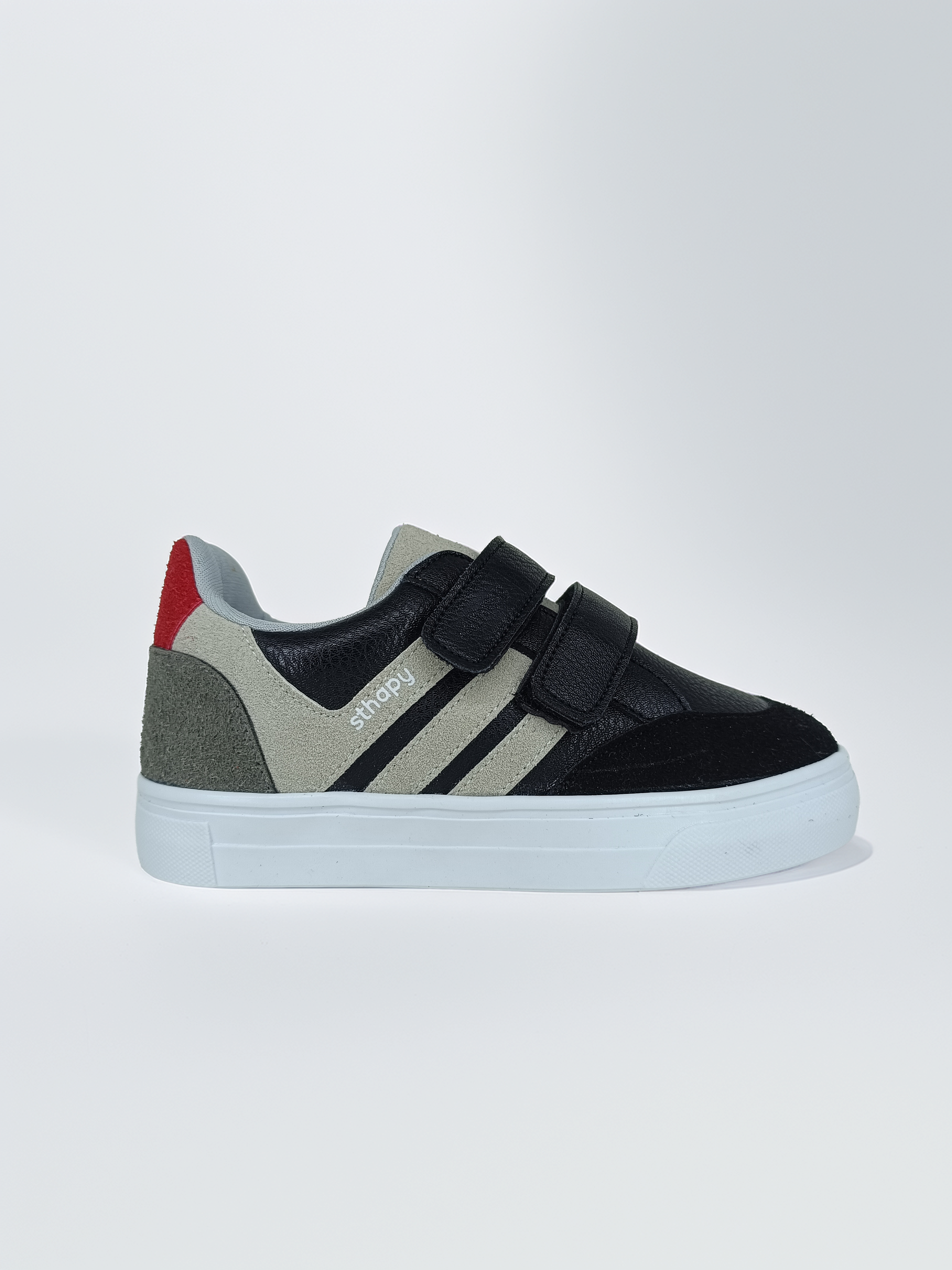 Sheldon Ortopedik Cırtlı Günlük Kız-Erkek Çocuk Sneaker Spor Ayakkabısı 26-35 Numara Siyah