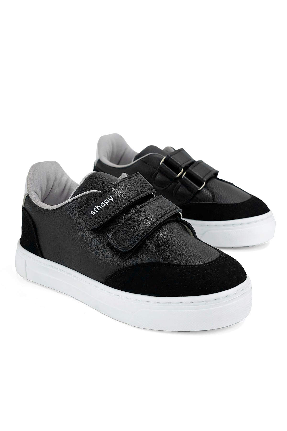 Hones Ortopedik Cırtlı Günlük Çocuk Siyah Sneaker Ayakkabısı 21-35 Numara Siyah