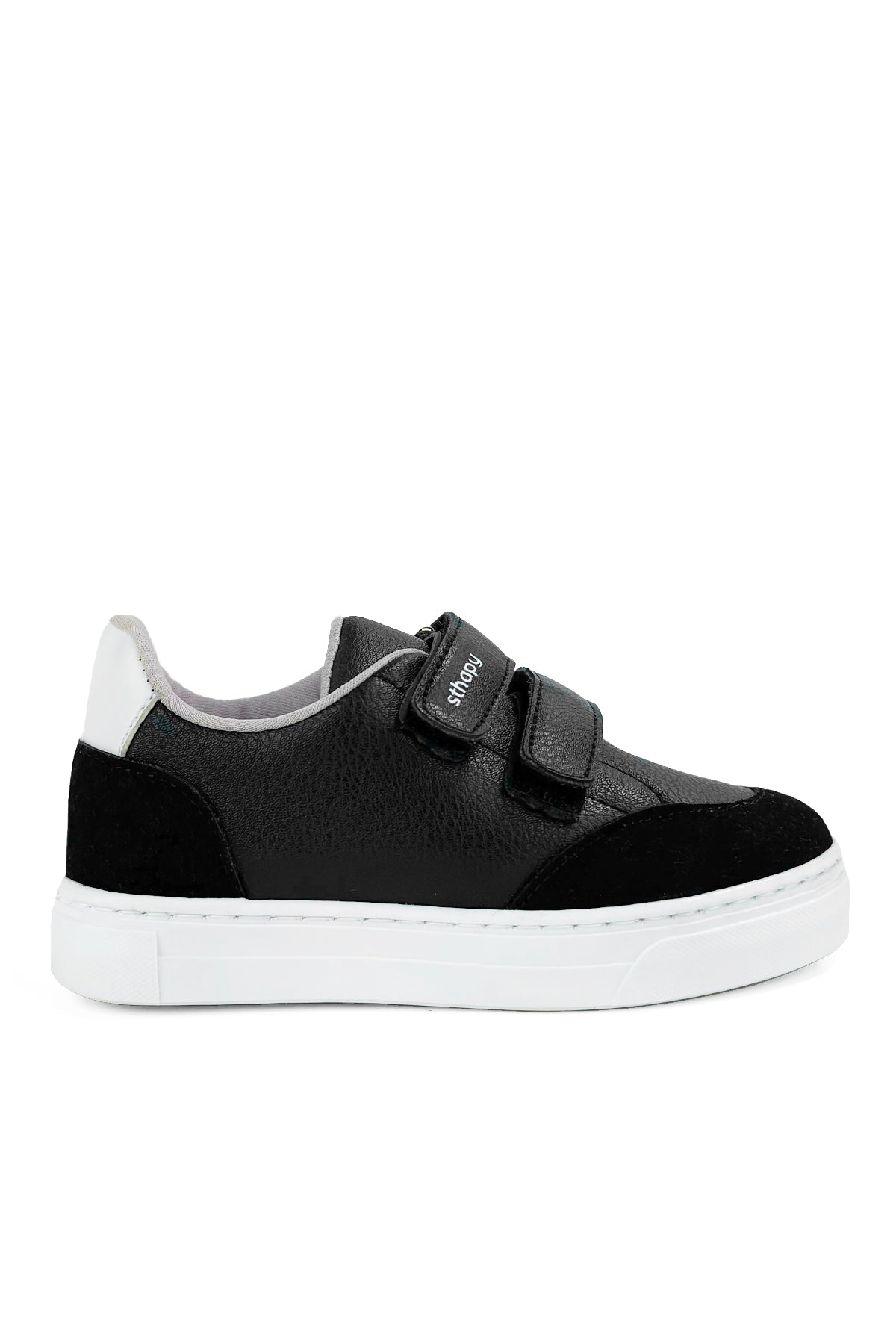 Hones Ortopedik Cırtlı Günlük Çocuk Siyah Sneaker Ayakkabısı 21-35 Numara Siyah