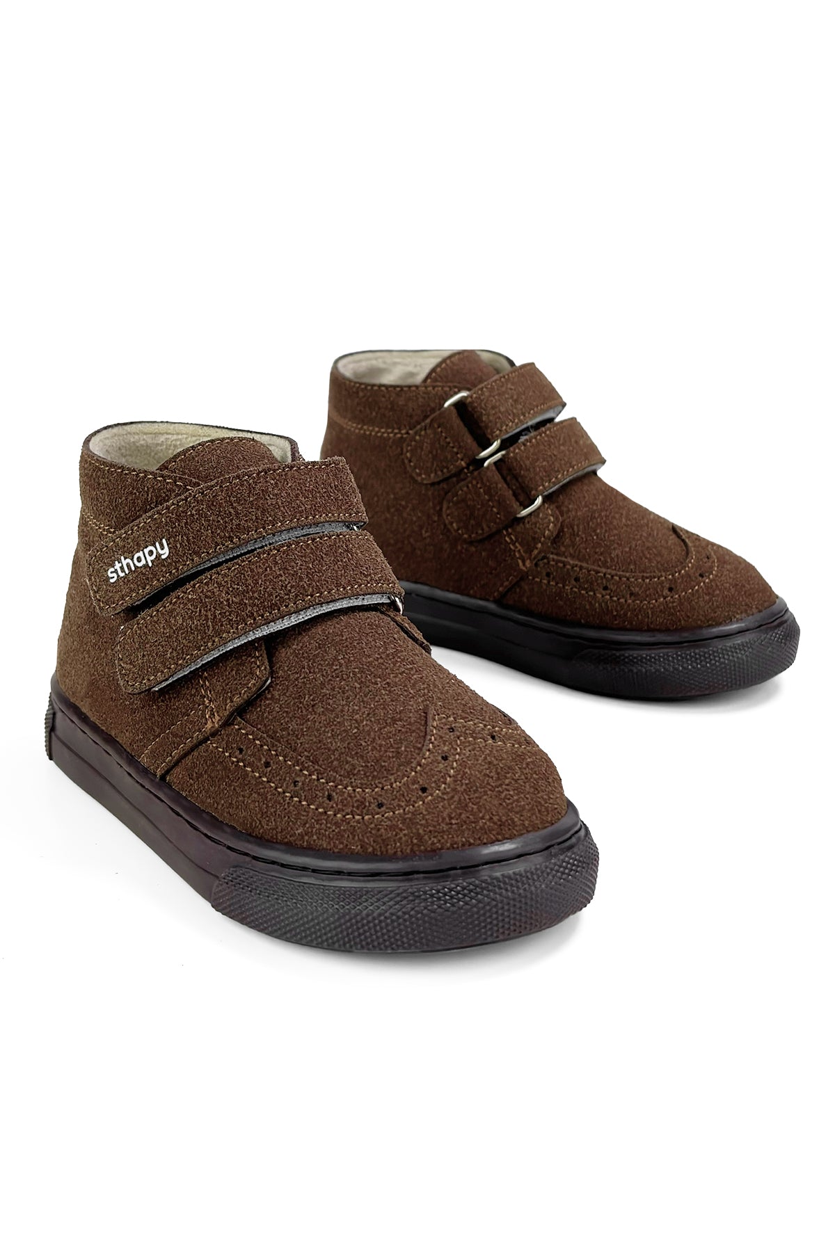 Meldin Ortopedik Cırtlı Kız-Erkek Çocuk Kışlık Bot Ayakkabı 21-30 Numara Kahverengi