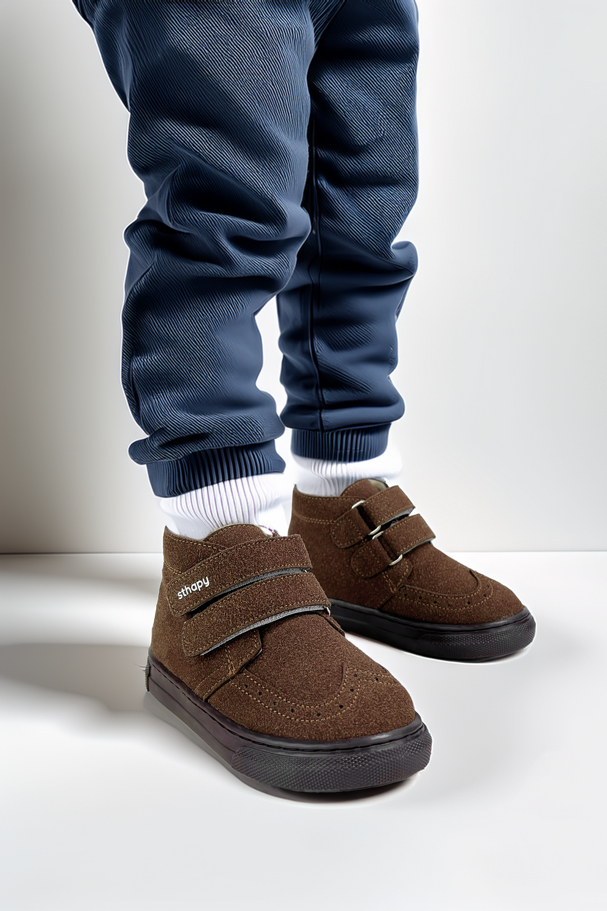 Meldin Ortopedik Cırtlı Kız-Erkek Çocuk Kışlık Bot Ayakkabı 21-30 Numara Kahverengi